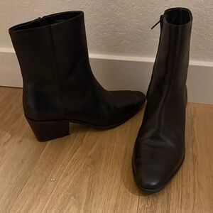 ZARA 100% LEATHER ANKLE BOOTS